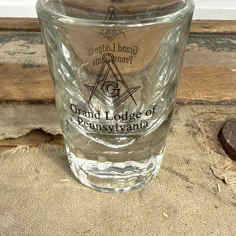 Vintage Grand Lodge of Pennsylvania Masonic Shot Glass